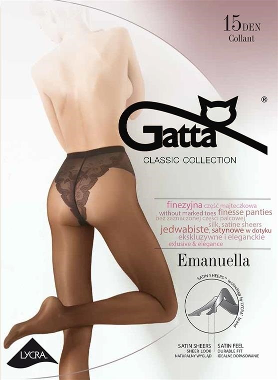 Sheer Tights with French Lace Panty - 15 denier - EMANUELLA 1