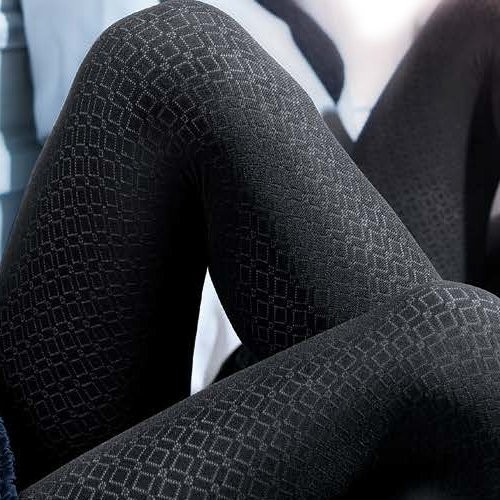 Embossed diamond pattern microfibre tights, Simons, Shop Women's Tights  Online