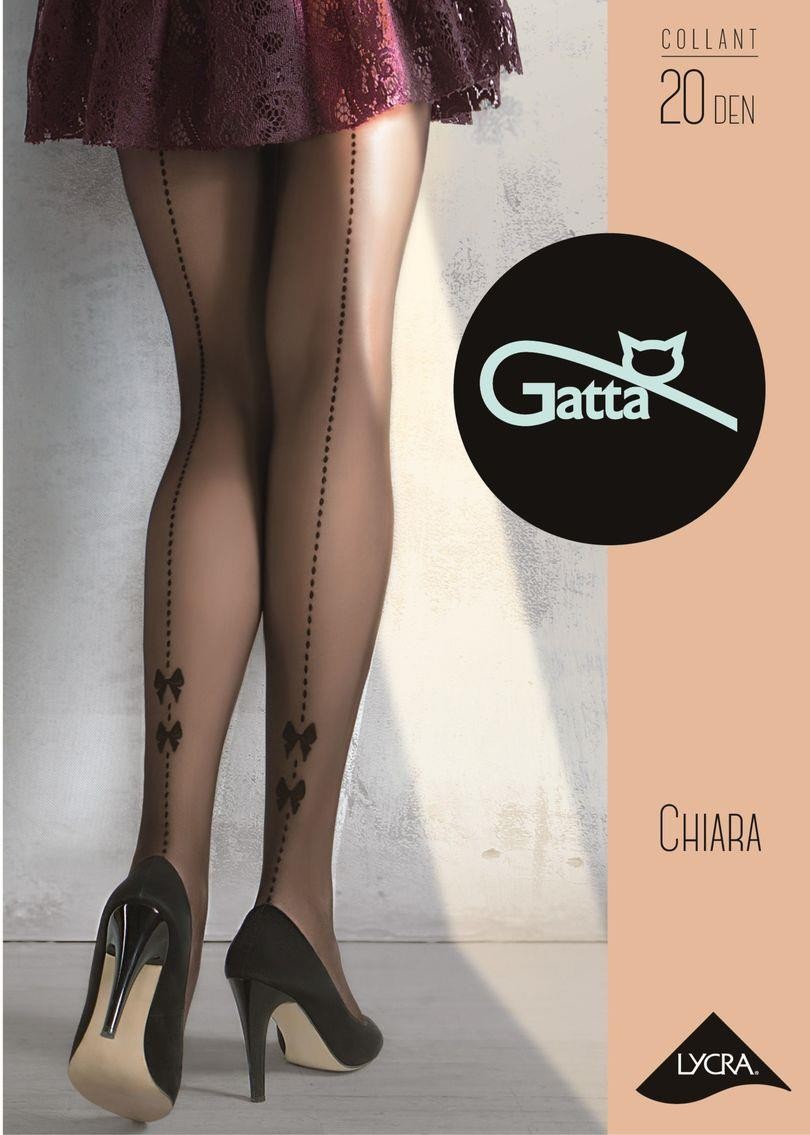 BACK SEAM TIGHTS | Women's Sheer Black Tights with DOTS and BOWS SEAM  Pattern CHIARA 04 [Made in Europe]