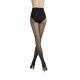 Sheer Black Back Seam Tights with BE HAPPY Message - 20 den - TRISH 25