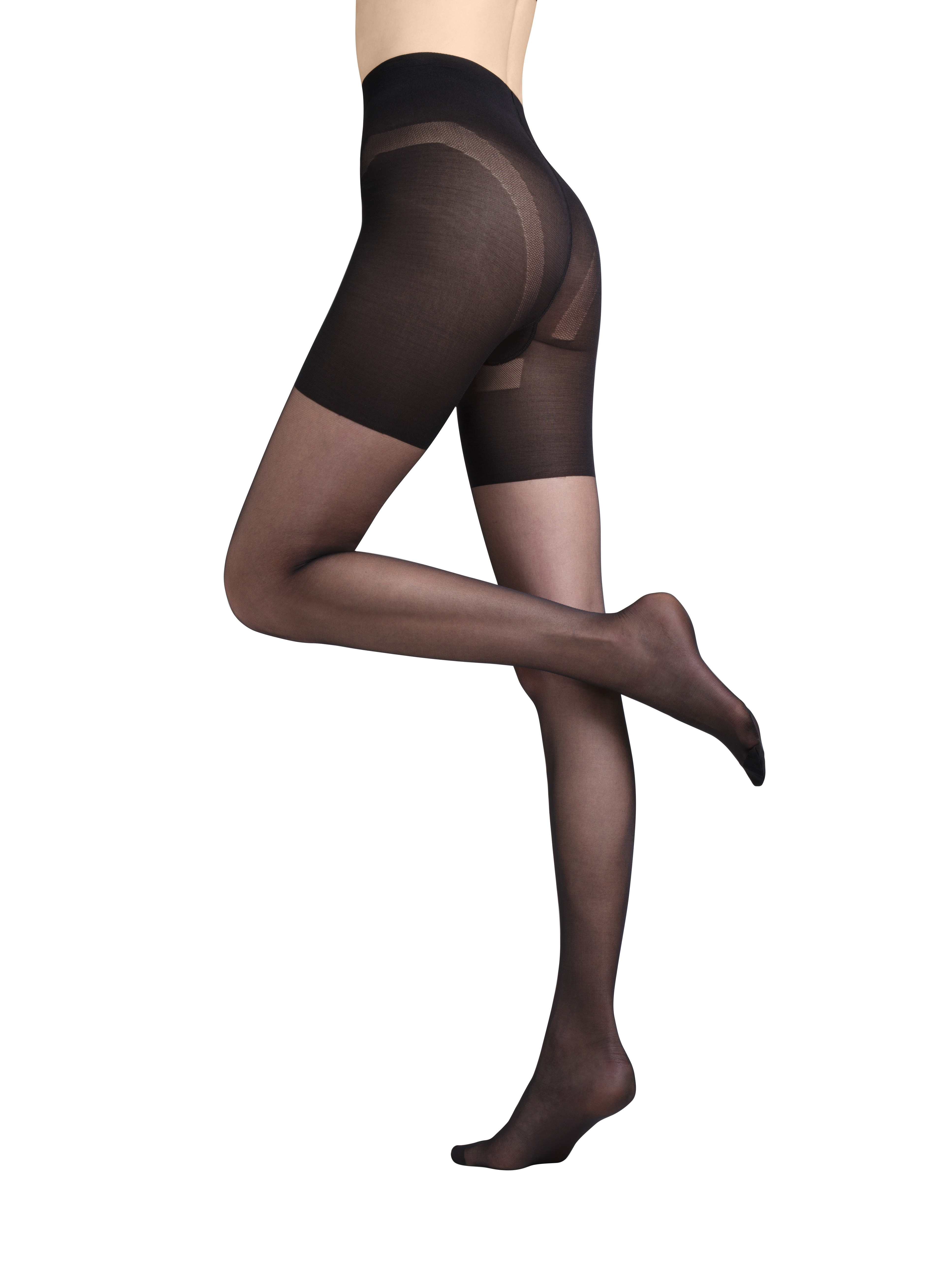 Sheer Patterned Tights with Bow and Dot Print - 20 den - SWEETY 16