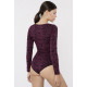 Long Sleeve Textured Knit Rose Bodysuit - ROSSE