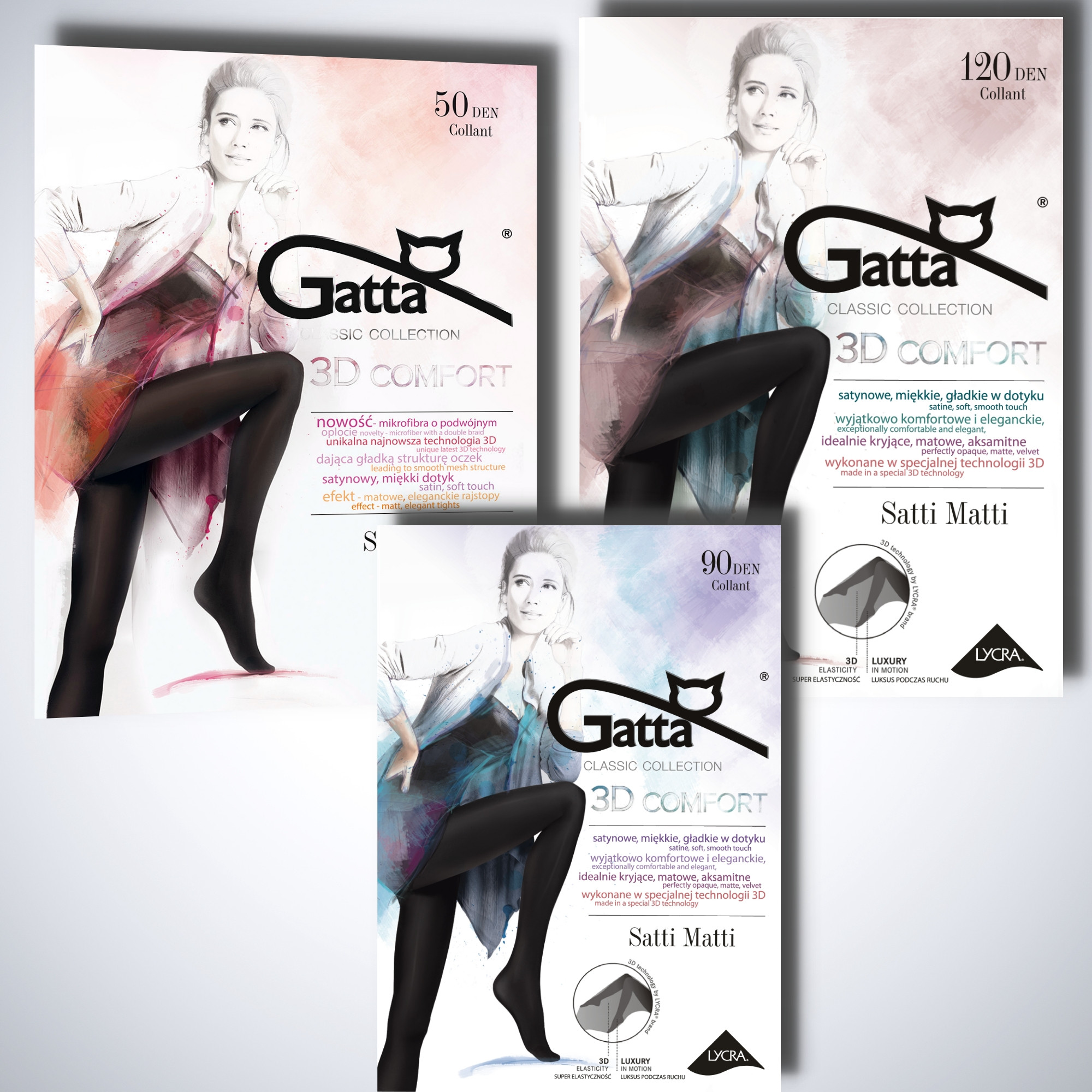 Ultra Opaque 3D Comfort Tights - 120 den - SATTI MATTI 120 - Gatta Wear